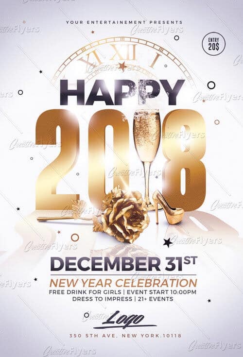 New Year Flyer Psd Templates Download Creative Flyers