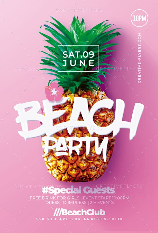 Beach Party flyer template
