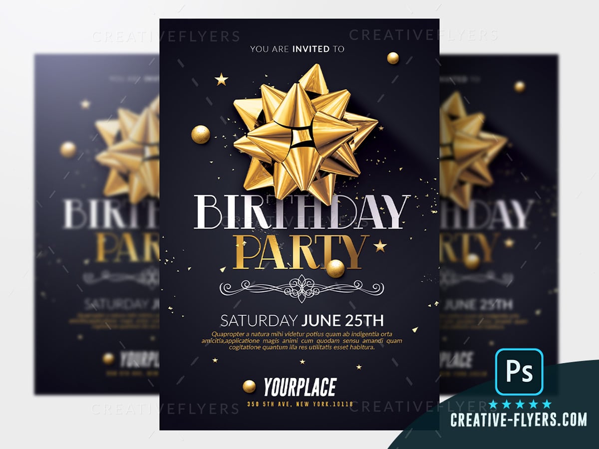 Birthday Party Flyer Templates Psd