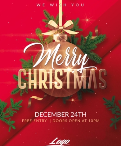 Christmas Party Flyer Psd Ready to Print - Creative Flyers