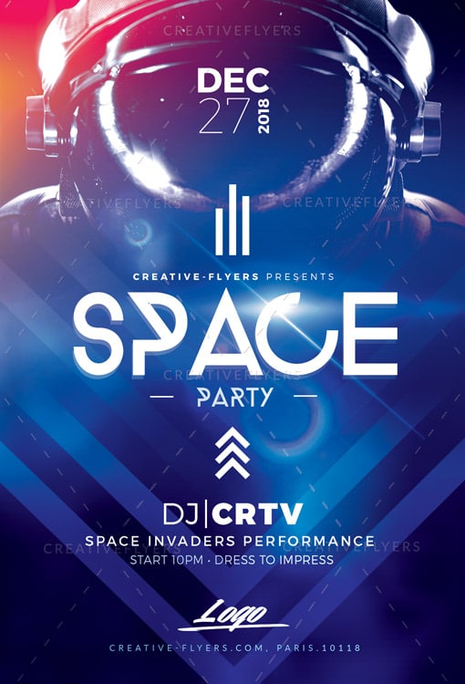 Space Party flyer