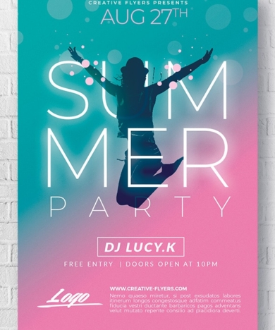 Summer Friday Party Flyer Template - Creative Flyers