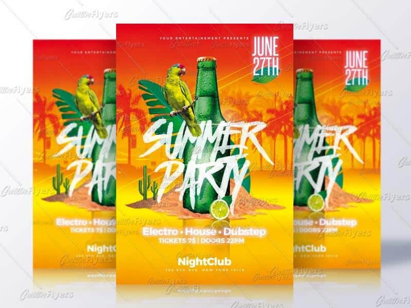 Summer Party Flyer Templates Psd