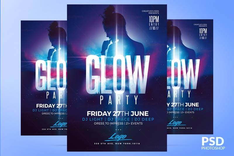 Glow Party flyer - Templates Creativeflyers