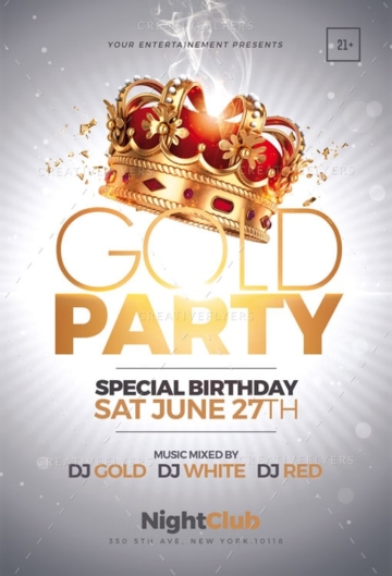 Gold Party Flyer template