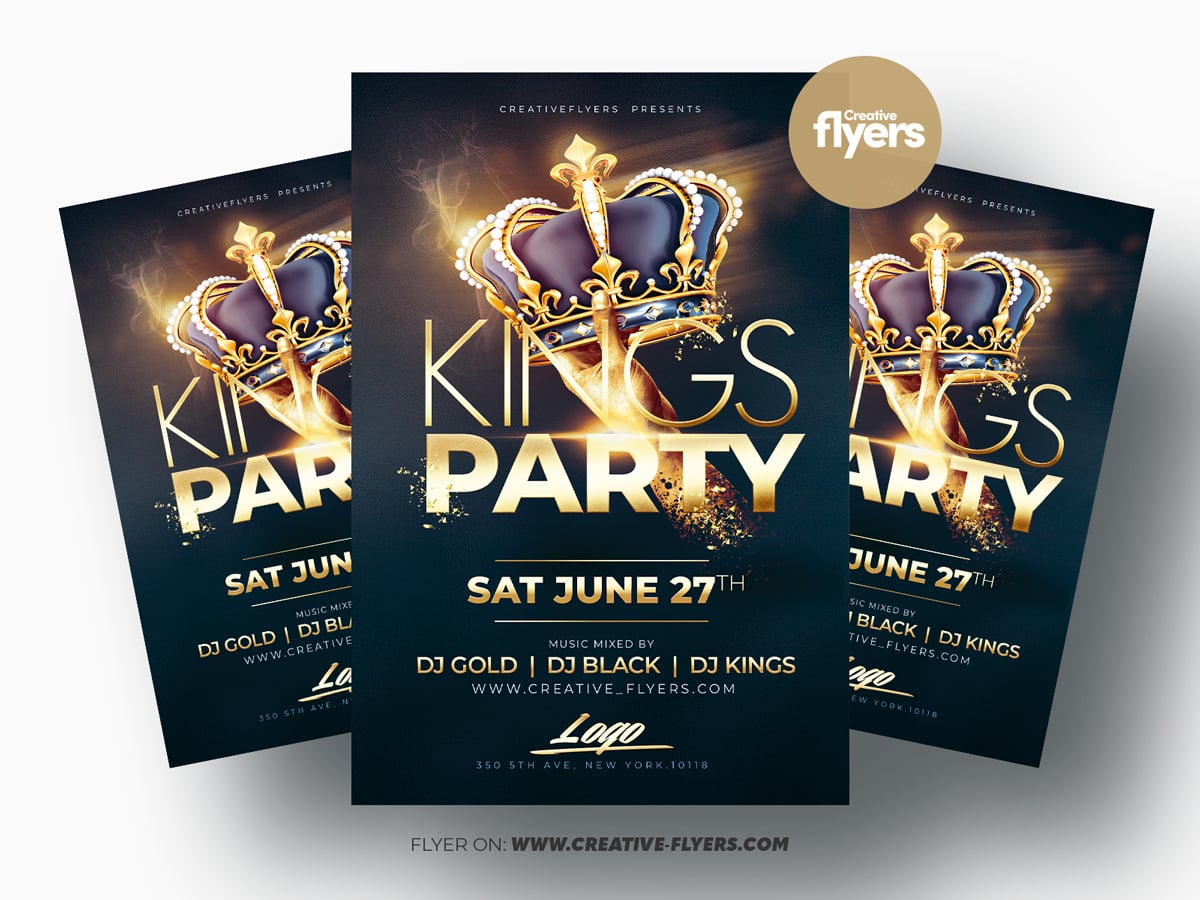 Kings Night Party Flyer Background Black Stock Vector (Royalty Free)  782208313