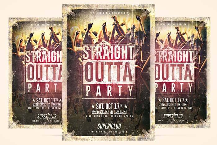 Straight Outta Party Flyer - CreativeFlyers