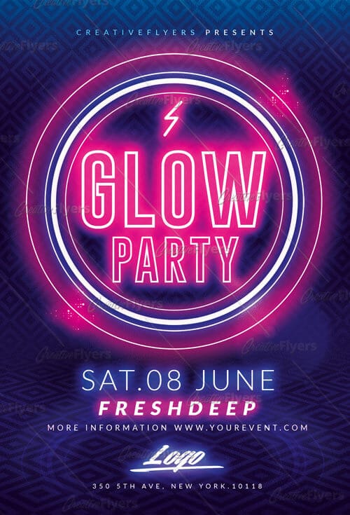 Glow Party flyer Templates