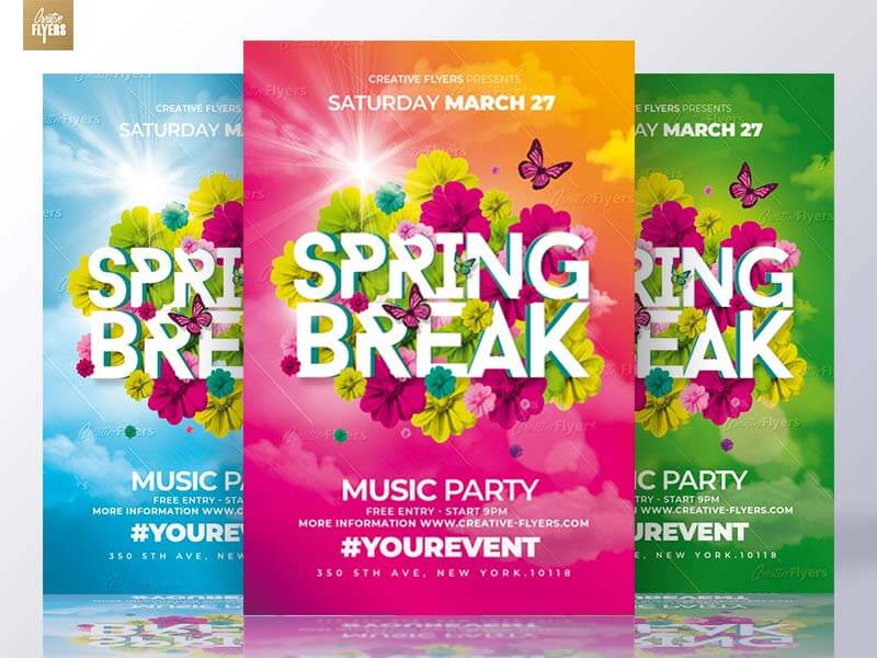 Spring Break Psd Flyer Templates