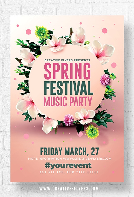 Spring festival flyer template