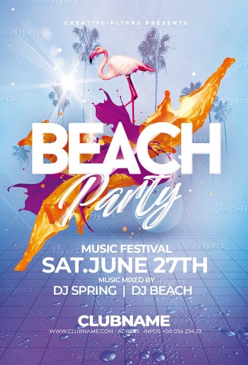 Beach Party Flyer Psd Template