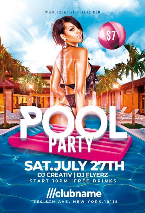 Pool Party Flyer Psd