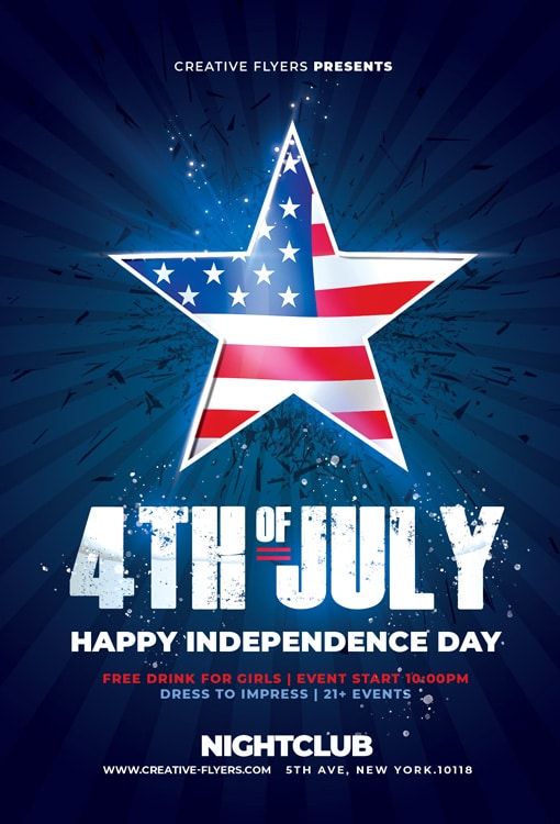 Independence Day 4th of july Flyers PSD CreativeFlyers
