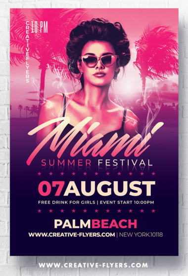 Miami Summer Festival flyer template