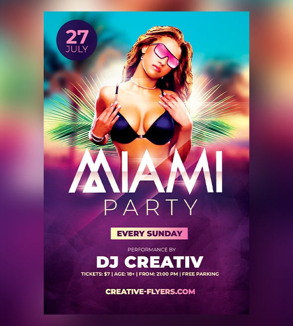 Miami Party Flyer Template
