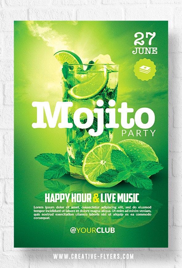 Mojito party flyer template