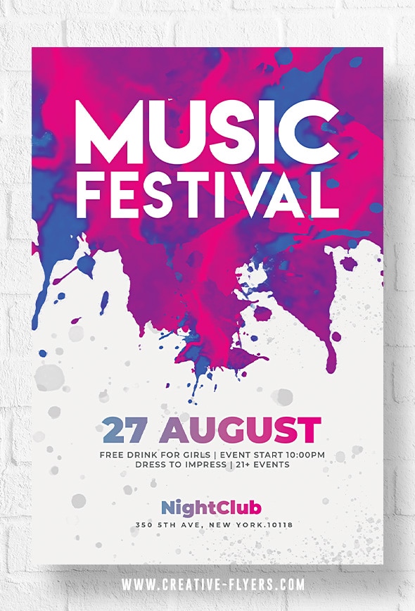 Music festival flyer template