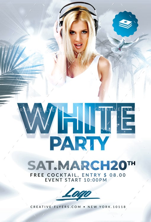 White Party Flyer template