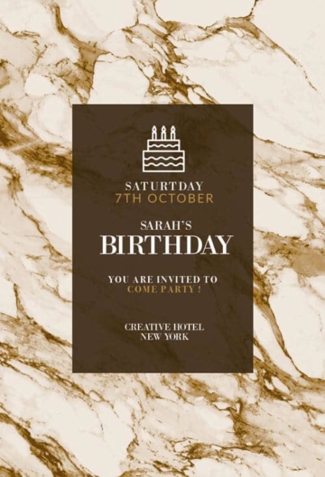 Marble Birthday Invitation