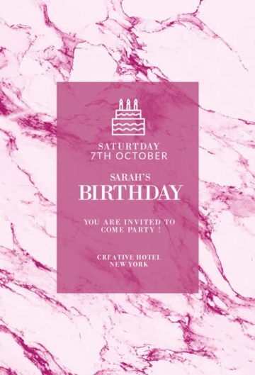 Marble Birthday Invitation