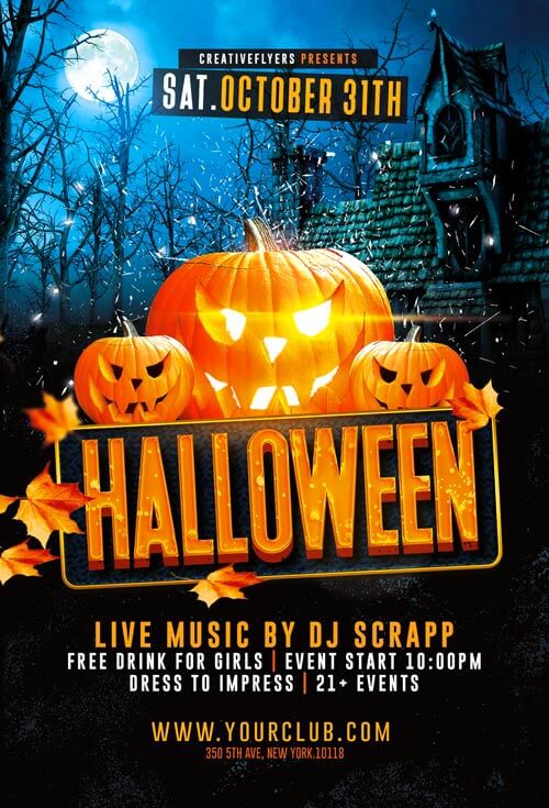 Halloween party flyer template