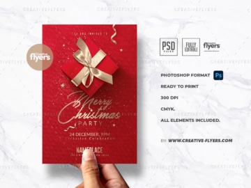 Red Christmas Invitation template