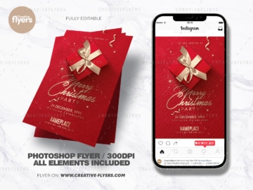 Red Christmas Invitation template
