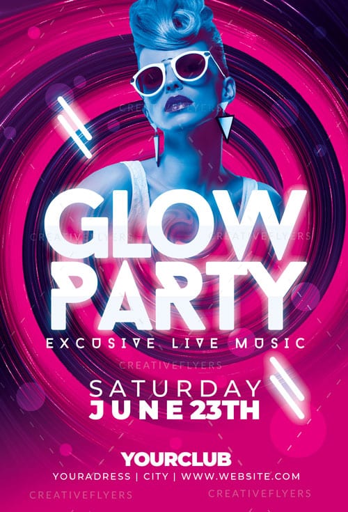 Glow Party Music Flyer