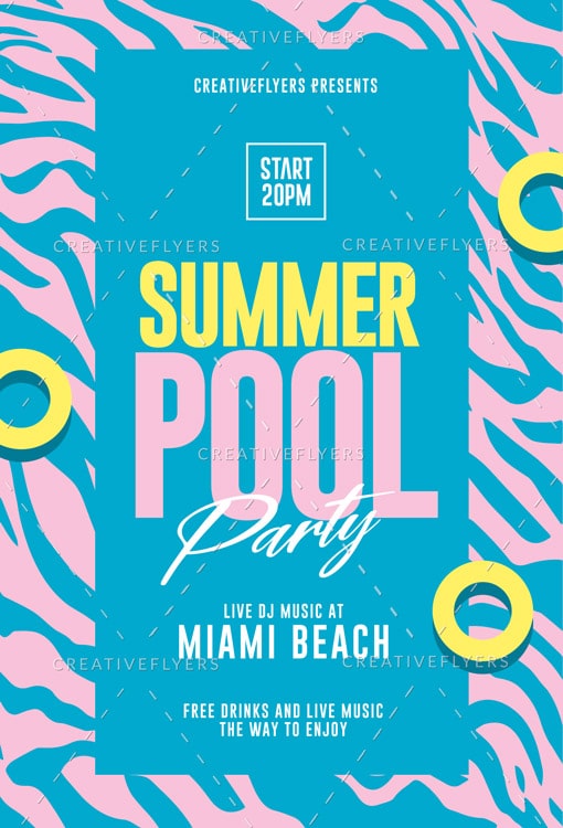 Pool Party Flyer Psd for Photoshop