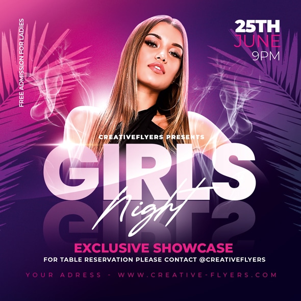 Girls Party Flyer Psd