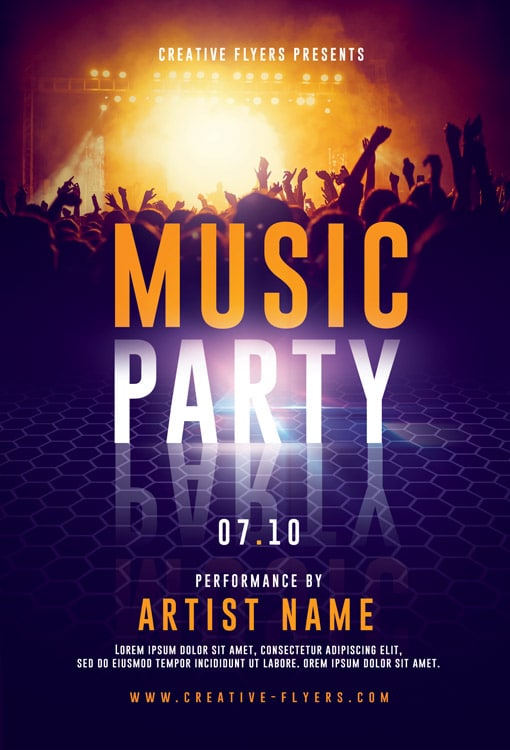 Live Music Party Flyer PSD