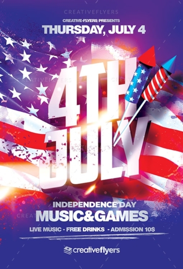 4th July Psd flyer Template
