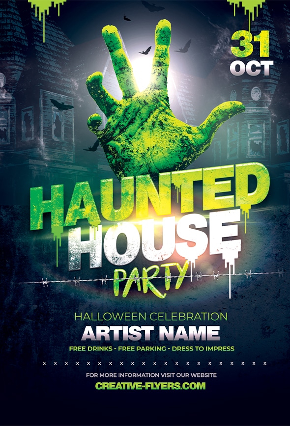 Haunted party flyer