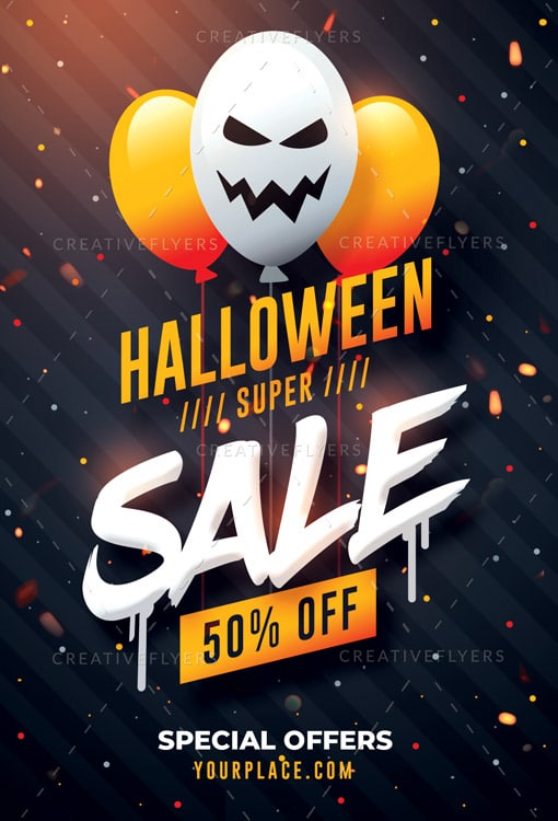 Halloween Sale flyer template