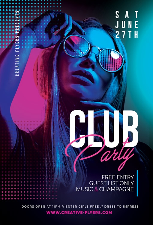 Free Night Club Flyer Template For Creative Flyers