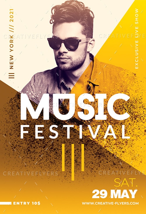Music Festival Poster Template PSD Creative Flyers
