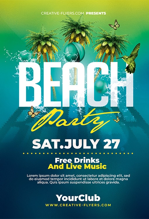 Beach Party Flyer Photoshop