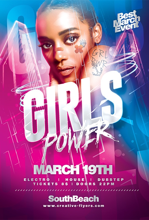 Girls Power Flyer Psd