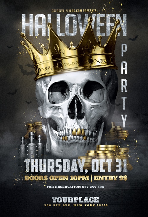Halloween Flyer Black and Gold