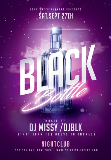 Black Bottle Party Flyer