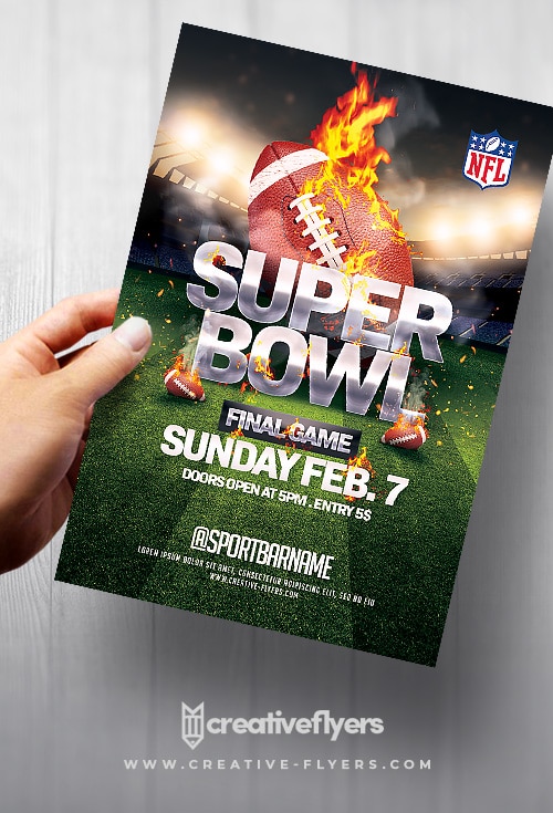 American Football Super Bowl Flyer template PSD Creative Flyers