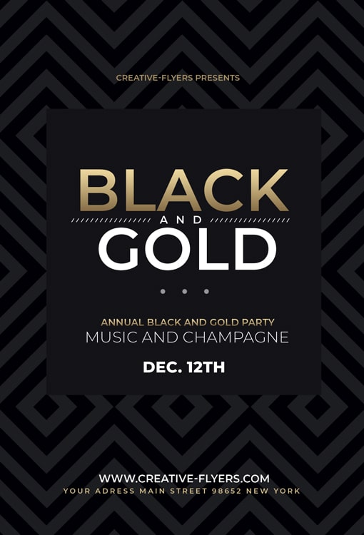 Minimal Black and Gold Flyer Template - Creativeflyers