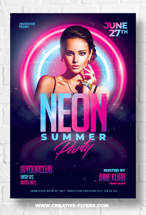Neon Summer Party Flyer