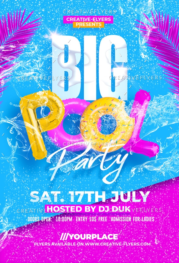 Best Pool Party Flyer template