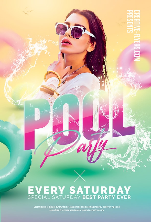 Pool Party Flyer template