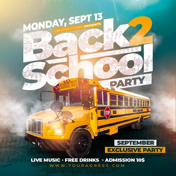 Back to School Party Flyer