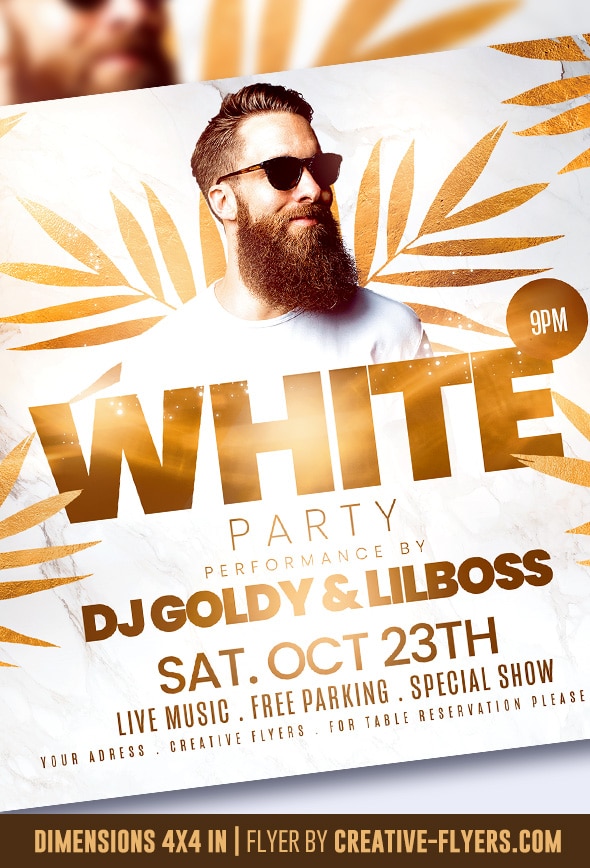 White Party Flyer Design