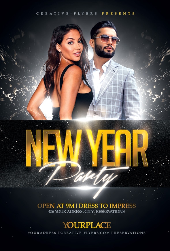 Elegant New Year's eve Flyer template