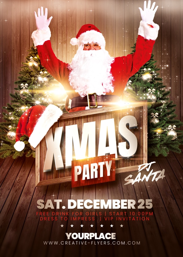 Xmas Party Flyer Design for Photoshop