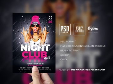 Night Club Flyer A5 Template